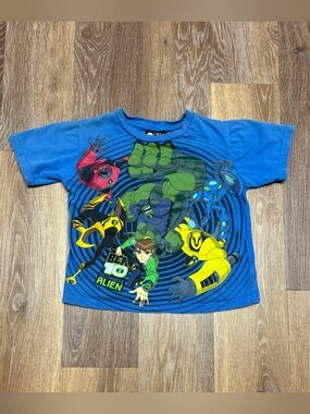 Cartoon Network Ben 10 Tee in Blue with Green and Black Print